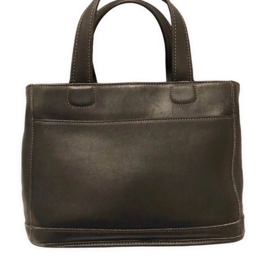 Coach vintage black leather tote bag bleeder